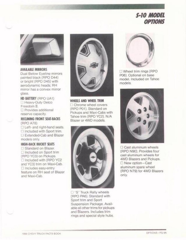 1986 Chevrolet Truck Facts Brochure Page 35